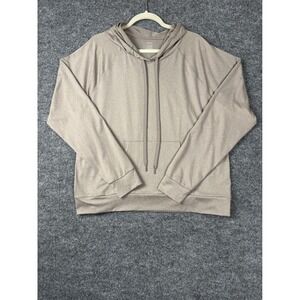 Quince Hoodie Mens XL Brown Sweatshirt Polyester Spandex Performance‎ Gym Preppy